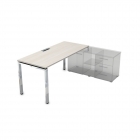 Стол рабочий, прямолинейный три опоры, правый ALSAV GLOSS LINE НСТП-П.985 Ivory