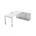 Стол рабочий, прямолинейный три опоры, правый ALSAV GLOSS LINE НСТП-П.995 Белый Премиум