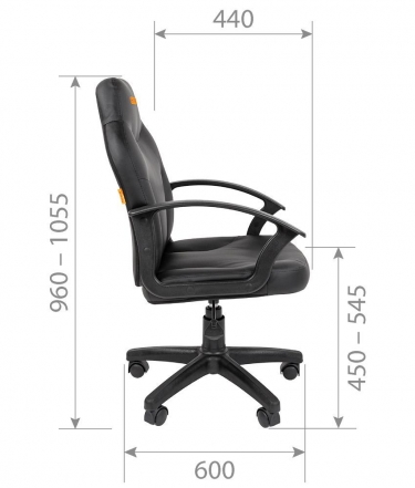 Офисное кресло для оператора Chairman CHAIRMAN 210 экокожа Черный с логотипом