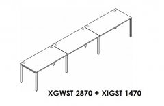 Составная рабочая станция XTEN GLOSS XGWST 2870 + XIGST 1470 Дуб Сонома