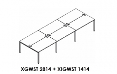 Составная рабочая станция XTEN GLOSS XGWST 2814 + XIGWST 1414 Легно Темный
