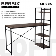 Стол на металлокаркасе BRABIX LOFT CD-005 Мореный дуб