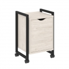 Тумба на колесных опорах с распашным фасадом Рива LOFT VR.L-T2.K Металл черный Денвер светлый