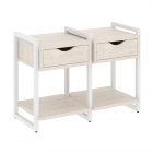 Тумба на регулируемых опорах наборная. Вариант 1 Рива LOFT VR.L-TN-1.O Металл белый Денвер светлый