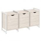 Тумба на регулируемых опорах наборная. Вариант 5 Рива LOFT VR.L-TN-5.O Металл белый Денвер светлый