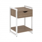 Тумба на регулируемых опорах с ящиком и полкой Рива LOFT VR.L-T1.O Металл белый Дуб Аризона