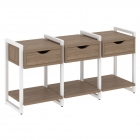 Тумба на регулируемых опорах наборная. Вариант 4 Рива LOFT VR.L-TN-4.O Металл белый Дуб Аризона