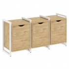 Тумба на регулируемых опорах наборная. Вариант 5 Рива LOFT VR.L-TN-5.O Металл белый Тиквуд светлый