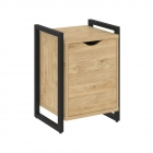 Тумба на регулируемых опорах с распашным фасадом Рива LOFT VR.L-T2.O Металл черный Тиквуд светлый