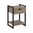 Тумба на регулируемых опорах с ящиком и полкой Рива LOFT VR.L-T1.O Металл черный Тиквуд темный