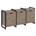 Тумба на регулируемых опорах наборная. Вариант 5 Рива LOFT VR.L-TN-5.O Металл черный Тиквуд темный