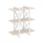 Стеллаж на регулируемых опорах - 3 полки Рива LOFT VR.L-MST.O-3.4V Металл белый Денвер светлый