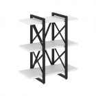 Стеллаж на регулируемых опорах - 3 полки Рива LOFT VR.L-MST.O-3.4V Металл черный Белый Бриллиант
