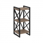 Стеллаж на регулируемых опорах - 3 полки Рива LOFT VR.L-MST.O-3.4 Металл черный Дуб Аризона