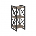 Стеллаж на регулируемых опорах - 3 полки Рива LOFT VR.L-MST.O-3.4 Металл черный Тиквуд темный