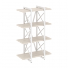 Стеллаж на регулируемых опорах - 4 полки Рива LOFT VR.L-MST.O-4.4V Металл белый Денвер светлый