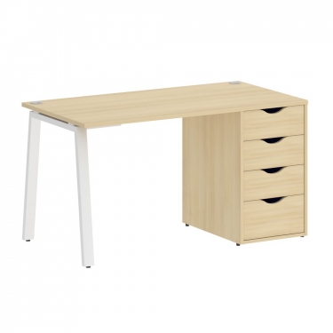 Стол письменный Рива HOME OFFICE VR.SP-3-138.4.A Акация Лорка/Белый металл