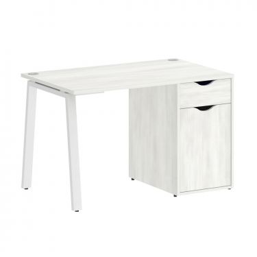 Стол письменный Рива HOME OFFICE VR.SP-3-118.1.A Снежная Платина/Белый металл