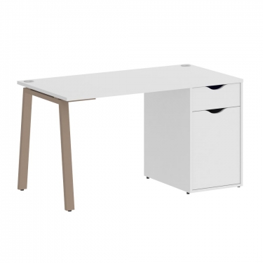 Стол письменный Рива HOME OFFICE VR.SP-3-138.1.A Белый/Мокко металл