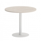 Стол журнальный круглый Рива HOME OFFICE VR.SP-5-90.1 Денвер Светлый/Белый металл