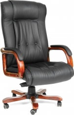 Кресло руководителя CHAIRMAN 653 кожа черная