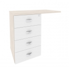 Тумба приставная универсальная л/пр ONIX Рива O.TPU-4 Денвер Светлый/Белый