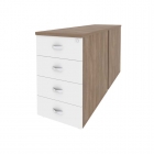 Тумба двойная приставная / опорная Рива ONIX O.TPO-2.7 Дуб Аризона/Белый