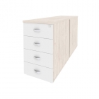 Тумба двойная приставная / опорная Рива ONIX O.TPO-2.7 Денвер Светлый/Белый