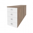 Тумба двойная приставная / опорная Рива ONIX O.TPO-2.8 Дуб Аризона/Белый