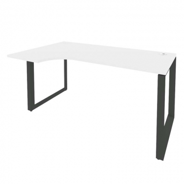 Стол эргономичный левый на О-образном м/к Рива ONIX O.MO-SA-1L Белый Бриллиант/Антрацит