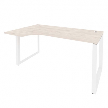 Стол эргономичный левый на О-образном м/к Рива ONIX O.MO-SA-1L Денвер Светлый/Белый
