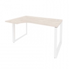 Стол эргономичный левый на О-образном м/к Рива ONIX O.MO-SA-2L Денвер Светлый/Белый