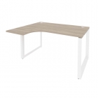 Стол эргономичный левый на О-образном м/к Рива ONIX O.MO-SA-3L Дуб Аттик/Белый