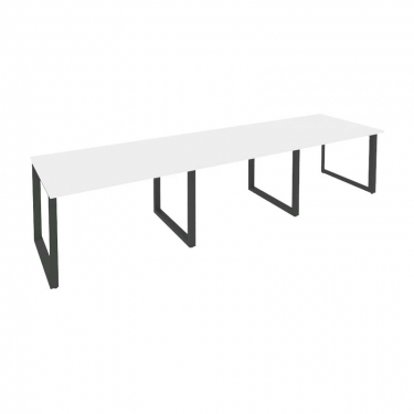 Стол переговорный 3 столешницы Рива ONIX O.MO-PRG-3.2 Белый Бриллиант/Антрацит