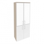 Шкаф высокий широкий Рива ONIX O.ST-1.2R white Дуб Аттик/Белый