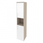 Шкаф высокий узкий правый Рива ONIX O.SU-1.4RR white Дуб Аттик/Белый
