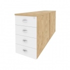 Тумба двойная приставная / опорная Рива ONIX O.TPO-2.8 Тиквуд Светлый/Белый