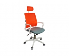 Кресло офисное Бит белый пластик Оранжевый