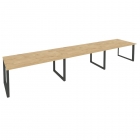 Стол переговорный 3 столешницы Рива ONIX O.MO-PRG-3.4 Тиквуд Светлый/Антрацит