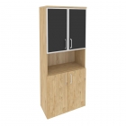 Шкаф высокий широкий Рива ONIX O.ST-1.4R black Тиквуд Светлый