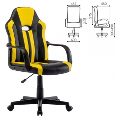 Кресло компьютерное BRABIX Stripe GM-202 экокожа Черный-желтый