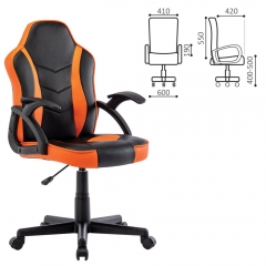 Кресло компьютерное BRABIX Shark GM-203 экокожа Черный-оранжевый