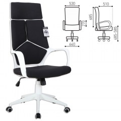 Кресло офисное BRABIX Prime EX-515 пластик белый ткань Черный