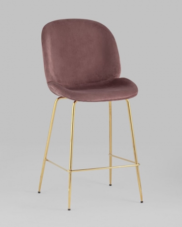 Стул полубарный Stool Group Beetle со спинкой gold Темно-розовый