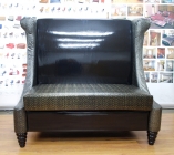 Диван для кухни или ресторана двойной Gruppo 396 Мартель лак с высокой спинкой