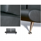 Диван офисный двойной Gruppo 396 Клерк 7 черный Ecotex 3001