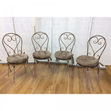 Комплект кованых стульев Gruppo 396 Завитки с набивной подушкой цвет шоколад 4шт