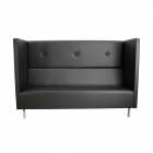 Диван офисный тройной Gruppo 396 Скайнет модуль В с высокой спинкой черный Ecotex 3001