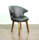 Стул Gruppo 396 Бальб черный Ecotex 3001 на опоре деревянная арт.111