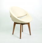 Стул Gruppo 396 Авреал бежевый Ecotex 3014 на опоре деревянная арт.111